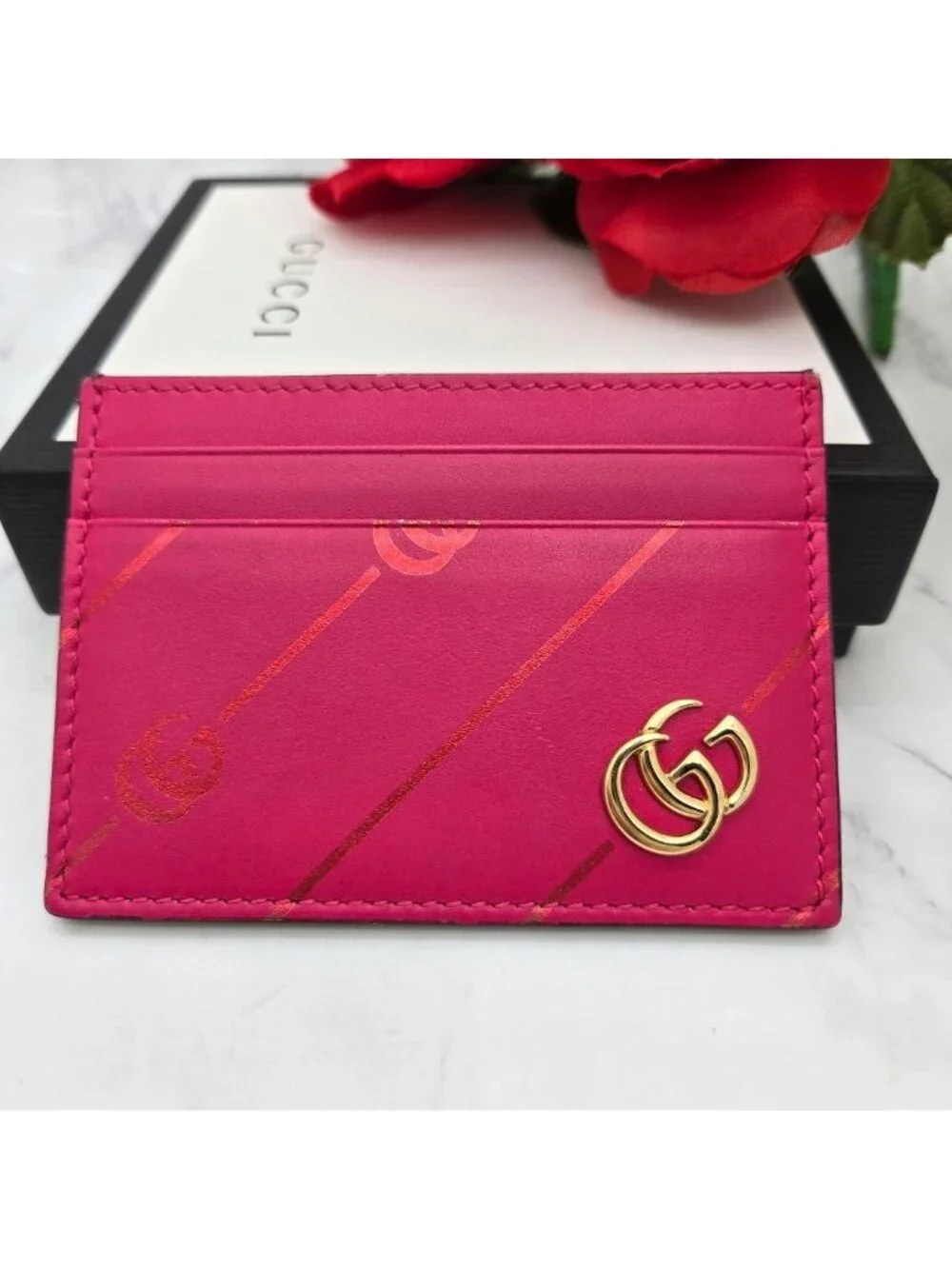 Gucci GG Marmont Stripe Card Case